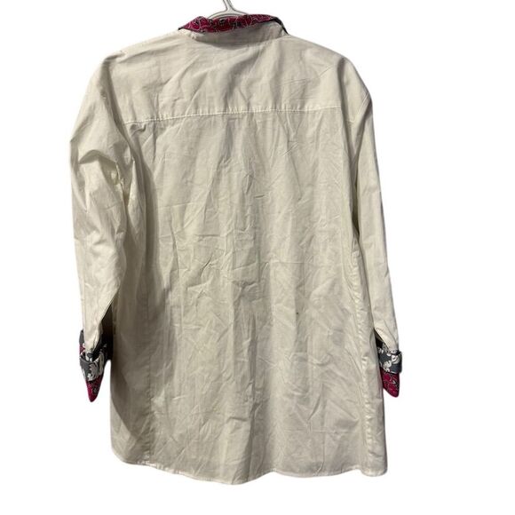 Pearly Vine Women's 2XL Paisley Button-Up Shirt Multicolor Long Sleeve - Picture 2 of 6